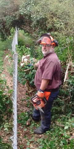 Tim with chainsaw